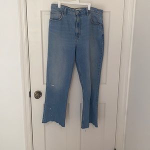 A&f high rise kick flare cropped jeans